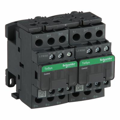 SCHNEIDER Magnetic Contactor: Reversing, 3 Poles, 3NO Contacts, 32 A - Reversing IEC Contactors