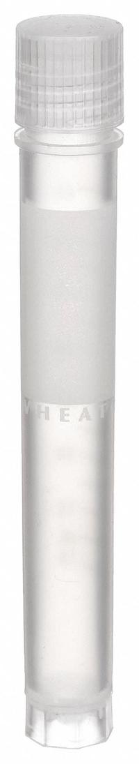 APPROVED VENDOR Cryogenic Vial: Cryogenic, Polypropylene, 5 mL, Natural, 12 mm Body Dia, Sterile (MPN W985871). Key specifications — Sub-brand: CryoELITE(TM); Self-Standing: Self-Standing; Closure Color: Natural; Brand: APPROVED VENDOR; Vial Type: Cryogenic; Body Color: Off-White; Includes Closure: Yes; Bottom Shape: Round.