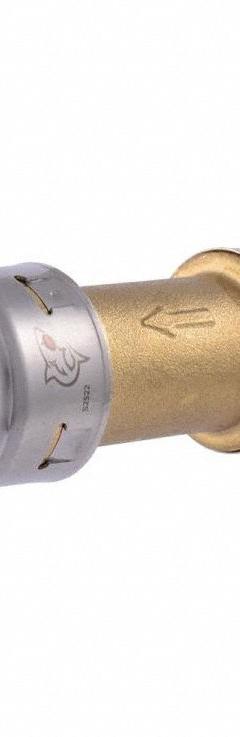 SHARKBITE Check Valve: Swing, 2-Way, Inline Valve Body, 1/2 in Pipe Size, Brass, 32°F to 200°F, EPDM (MPN UR2008). Key specifications — Brand: SHARKBITE; Disc Material: 301 Stainless Steel.
