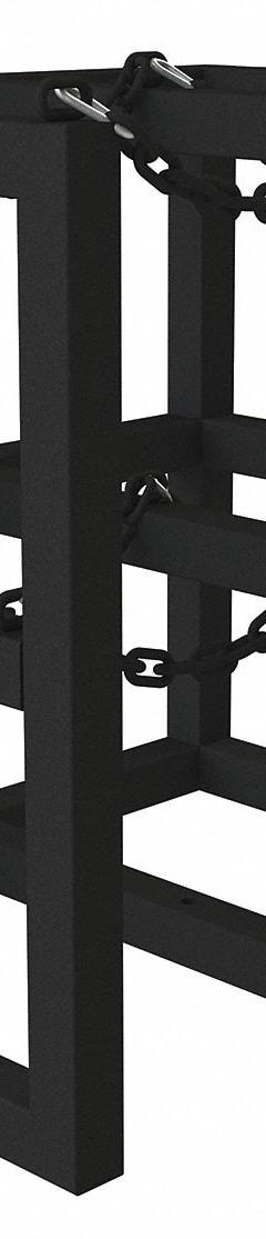 DURHAM MFG Gas Cylinder Rack: Vertical, 30 in x 24 in x 30 in, For 4 Cylinders (MPN GCRV-302430-08T). Key specifications — attr34863: DURHAM MFG; attr34955: Powder Coated; attr34956: Black.