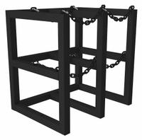 DURHAM MFG Gas Cylinder Rack: Vertical, 30 in x 24 in x 30 in, For 4 Cylinders (MPN GCRV-302430-08T). Key specifications — attr34863: DURHAM MFG; attr34955: Powder Coated; attr34956: Black.