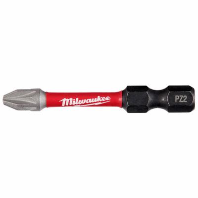 MILWAUKEE Power Bit: Power Bit, Imperial, Pozidriv Head, PZ2 Bit Industry Size, Std - Pozidriv Bits