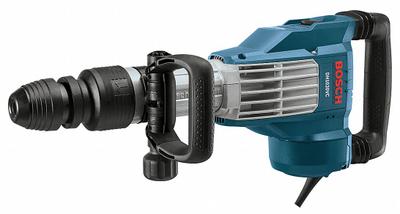 BOSCH Demolition Hammer Kit: Corded, Chipper, SDS-Max, 17 ft-lb, 1,800 bpm, 25.1 lb Wt - Inline Corded Demolition Hammers