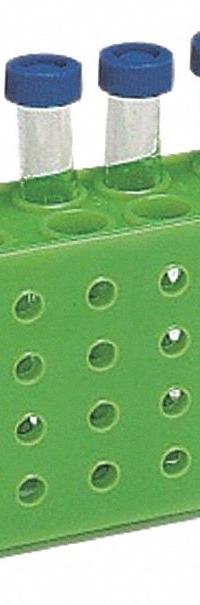Tube Rack: 2 1/8 in Overall Wd, 3 3/4 in Overall Ht, 6 7/8 in Overall Lg, Polypropylene, Green (MPN HS29022C). Key specifications — Material: Polypropylene; Mounting Location: Benchtop; Color: Green; Product Type: Test Tube Rack; Total Holding Capacity: (32) Wells 1.5/2.0 mL Tubes; Brand: HEATHROW SCIENTIFIC.