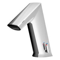 SLOAN Bathroom Sensor Faucet: BASYS, Cast Zinc, Chrome Finish, Single-Post, Hardwired, Aerated (MPN EFX200.502.0000). Key specifications — Brand: SLOAN; Includes: Battery Back Up (4) AA Alkaline Battery; Series: BASYS.