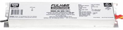FULHAM Fluorescent Ballast: 120V AC, 1/2/3/4 Lamps Supported, 8 1/2 in Overall Lg - Instant Start Electronic Fluorescent Ballasts