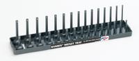 HANSEN Socket Tray: Gray, 3 in Overall Wd, 30 Posts/Slots, Plastic, Sockets (MPN 3802). Key specifications — attr1125348: Plastic; attr1125346: HANSEN; attr1125347: Gray; attr1136588: Sockets; attr1125364: Socket Tray.