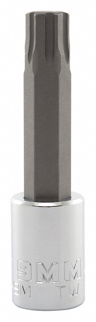 PROTO Socket Bit: 3/8 in Drive Size, Hex Tip, 9 mm Tip Size, 2 3/4 in Overall Lg - Hex Bit Sockets