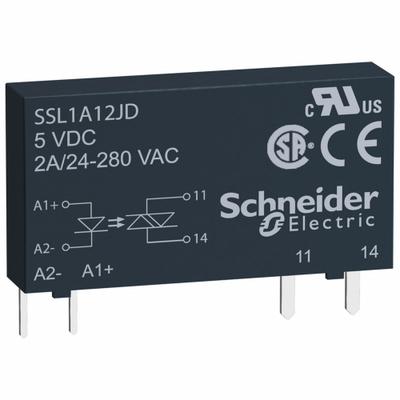 SCHNEIDER Solid State Relay: 2 A Current Rating, 3 to 12V DC - Slim Relays