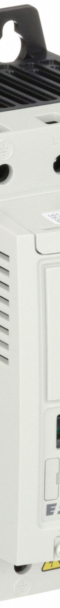 EATON Variable Frequency Drive: In Phase Single, Out Phase Single, 1 hp, 7 A Output Current - Max (MPN DC1-S27D0NN-A20CE1). Key specifications — Style: Compact; Color: White; Output Phase: Single.
