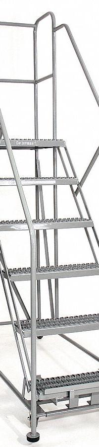 COTTERMAN Mobile Work Platform: 5.8 ft Platform Ht - Max, 24 in x 48 in, Steel, 800 lb Load Capacity (MPN 7WP2448RA3B4B8AC1P6). Key specifications — Folding: Not Foldable; Mobility: Rolling; Components Included: Rubber Foot Pads; Use Location: Indoor; Brand: COTTERMAN; Color: Gray; Height Adjustability: Fixed Height; Includes Handrails: Handrails Included.