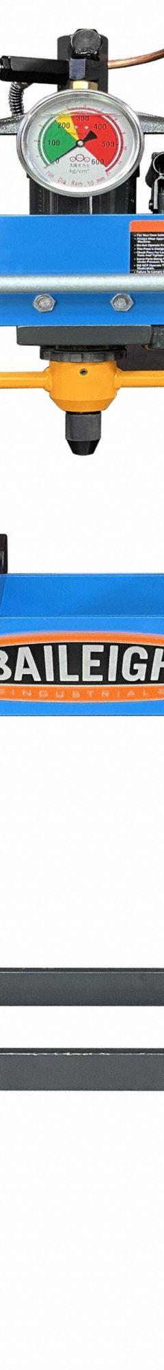 BAILEIGH Hydraulic Press: Manual, H-Frame, 5 ton (MPN HSP-5A). Key specifications — attr1088151: BAILEIGH INDUSTRIAL.