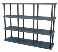 STRUCTURAL PLASTICS Plastic Shelving: 96 in x 24 in, 75 in Overall Ht, 4 Shelves (MPN ST9624x4). Key specifications — Resistance Properties: Corrosion-Resistant; Frame Material: Plastic; Shelving Material: High Density Polyethylene; Brand: STRUCTURAL PLASTICS.