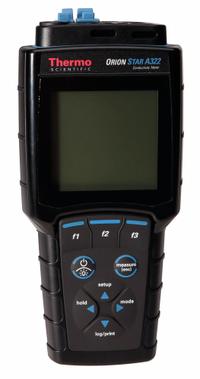 THERMO SCIENTIFIC Conductivity Meter: Conductivity/Salinity/Temp/Total Dissolved Solids, 200 mS/cm (MPN STARA3220). Key specifications — Manufacturer Part Number: STARA3220; Brand: THERMO SCIENTIFIC; Configured Test Parameters: Total Dissolved Solids; Test Parameters: Salinity; Reagents and Solutions Included: Reagents Sold Separately; Product Type: Conductivity Meter; Automatic Temperature Compensation Included: Manual; Conductivity Accuracy: 0.5% of Reading ±1 Digit.