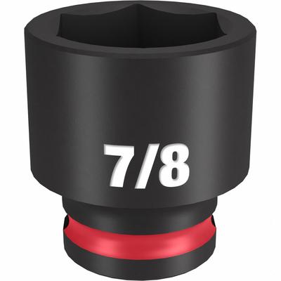 MILWAUKEE Standard Impact Socket: 3/8 in Drive Size, SAE, 7/8 in Socket Size, 6-Point - 3/8" Drive Impact Sockets