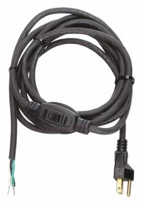 APPROVED VENDOR Power Cord: 12 ft Lg, 3/16, 5-15P Plug, Bare Wire Receptacle, SJO, Rubber, 125V AC (MPN 1TNB5). Key specifications — attr1326987: APPROVED VENDOR; attr1326973: Rubber.