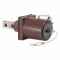 Single Pole Receptacle: Brown, Straight 45° Clevis Pin Mating, Two-Hole Bus Bar Termination, 1,135 A (MPN 49FR2-XH). Key specifications — Series: 49; Receptacle Gender: Female; Brand: LEVITON.