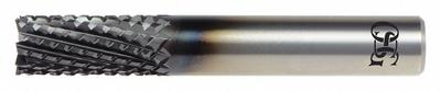 OSG Solid Router Bit: Nicked Spiral, Diamond Coated, 6 Flute, 3/16" Cut Dia - Nicked-Spiral-Flute Router Bits for Composites