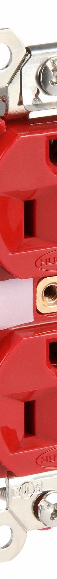 HUBBELL Receptacle: Hospital Grade Fed. Spec., Duplex, 5-20R, Red, 125V AC, 20 A, 2 Pole / 3 Wire (MPN HBL8300RED)