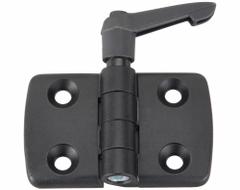Hinge with Locking Lever: 48 mm x 77 mm, 40 Series, For 8 mm Slot Wd, Black, Polyamide (MPN 095KF4040F00). Key specifications — Brand: FATH INC.; Product Type: Hinge with Locking Lever; Material: Polyamide; Hinge Type: Hinge with Locking Lever.