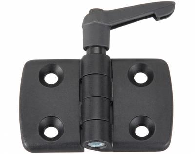FATH INC. Hinge with Locking Lever: 48 mm x 77 mm, 40 Series, For 8 mm Slot Wd, Black - Fixed Hinges