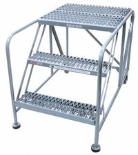 COTTERMAN Mobile Work Platform: 2.5 ft Platform Ht - Max, 24 in x 48 in, Steel, 800 lb Load Capacity (MPN 3WP2448A3B8AC1P6). Key specifications — Folding: Not Foldable; Mobility: Rolling; Components Included: Rubber Foot Pads; Use Location: Indoor; Brand: COTTERMAN; Color: Gray; Height Adjustability: Fixed Height; Includes Handrails: Handrails Not Included.