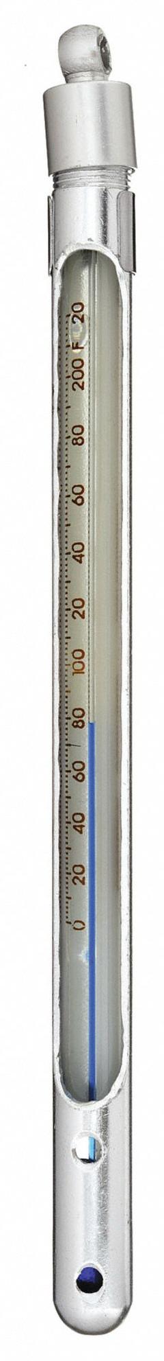 EVER-SAFE Liquid In Glass Thermometer: 0°F to 220°F, 150 mm, Full Immersion, Fahrenheit (MPN BM2020ABLS). Key specifications — Temperature Units: Fahrenheit; Brand: EVER-SAFE.