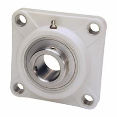 IPTCI BEARINGS 4 Bolt Flange Bearing: Radial Ball, 25 mm Bore, PBT Plastic, Set Screws, 95 mm Lg (MPN SUCTF205-25MM). Key specifications — Bore Type: Cylindrical; Brand: IPTCI BEARINGS; Housing Material: PBT Plastic; Lubricant Material: H-1 Grease; Mounting Bolt Size: 3/8 in; Split Housing: Not Split; System of Measurement: Metric.