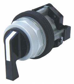 EATON Selector Switch: 30 mm Panel Mounting Size, 2 Positions, Extended Lever, 1NO, Metallic (MPN HT8JPH3AA5). Key specifications — AC Contact Rating: 10 A @ 600 V; Action: Maintained/Momentary; Cam: 3A; DC Contact Rating: 5 A @ 250 V; Hazardous Location Specification: Not Rated; Operator Head Material: Polymer; Operator Head Type: Long-Handled Knob; Operator Illumination: Non-Illuminated.