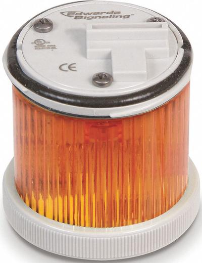 EDWARDS SIGNALING Tower Light Module: Flashing/Steady, 240V AC, Amber, 48 mm Overall Dia - Multimode Light Modules