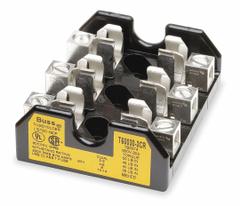 BUSSMANN Fuse Block: Open Block Design, 3 Pole, 600 V AC, Screw, Non-Indicating (MPN T60030-3SR). Key specifications — Brand: BUSSMANN.