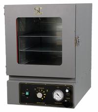 SHEL LAB Vacuum Oven: Vacuum, 0.56 cu ft Capacity, 210°C Max Temp, 1,110 W Watt, 0.56 cu ft Volume (MPN SVAC1E). Key specifications — attr1027177: 110 to 120V AC; attr1027180: SHEL LAB; attr1027171: +/-9°C @ 120°C; attr1027172: 9 °C.