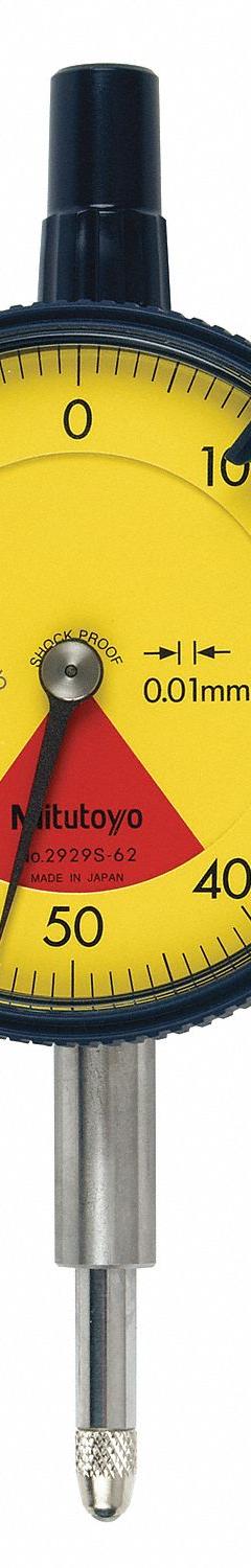 MITUTOYO Dial Indicator - Flat Back: 0 mm to 0.8 mm, Metric, Plunger, 0.009 mm Accuracy (MPN 2929AB-62). Key specifications — attr1184168: 2929AB-62; attr1184178: 40-0-40; attr1184223: MITUTOYO; attr1200883: Dial Indicator - Flat Back; attr1184173: AGD 2; attr1184177: 0.009 mm; attr1184208: Certificate of Inspection.