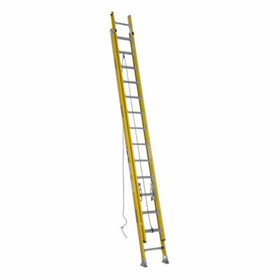 WERNER Extension Ladder: 28 ft Ladder Size, Fiberglass, 375 lb Load Capacity, 67 lb Wt - Non-Conductive Fiberglass Extension Ladders