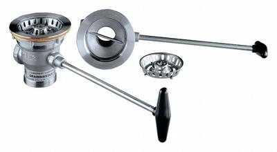 ENCORE Drain Assembly: Stainless Steel, Stainless Steel, 4 3/8 in Overall Dia - Sink Drains with Lever-Activated Stopper