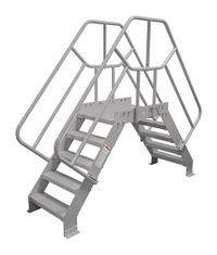 COTTERMAN Crossover Bridge: 3.3 ft Platform Ht, Steel, 500 lb Load Capacity, Serrated, 5 Steps (MPN 5SCS24A3C1P3). Key specifications — Brand: COTTERMAN; Color: Gray; Tread Type: Serrated.
