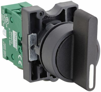Dayton Selector Switch: 22 mm Panel Mounting Size, 2 Positions, Extended Lever - Selector Switches
