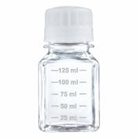 Media Bottle: PETG, 4 fl oz Capacity - oz, 125 mL Capacity - mL, Closure Included, Sterile, Unlined (MPN 343511). Key specifications — Graduated: Yes; Closure Type: Screw-On; Body Color: Colorless; Brand: QORPAK.