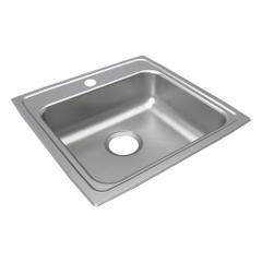 JUST MANUFACTURING Bowl Drop-In Sink: 19 1/2 in Overall Lg, 19 in Overall Wd, 7 1/2 in Bowl Dp (MPN SLNADA2019A604-J). Key specifications — Brand: JUST MANUFACTURING; Color Family: Silver/Gray.