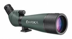 BARSKA Spotting Scope: 20x to 60x, 48 ft @ 1000 yd (60x)/82.9 ft @ 1000 yd (20x), Hunting (MPN AD12756). Key specifications — Color: Green; Magnification: 20x to 60x; Field of View: 82.9 ft @ 1000 yd (20x); Weather Resistant: Water Resistant; Brand: BARSKA; Product Type: Spotting Scope.