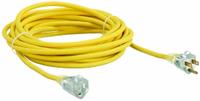 APPROVED VENDOR Extension Cord: Outdoor Use, 25 ft Lg, Outlet, 5-15P, 16/3, SJTOW, Yellow, 125V AC (MPN 4GAA5). Key specifications — Brand: APPROVED VENDOR; Temperature Rating: -58° to 194°F; NEMA Plug Configuration: 5-15P.