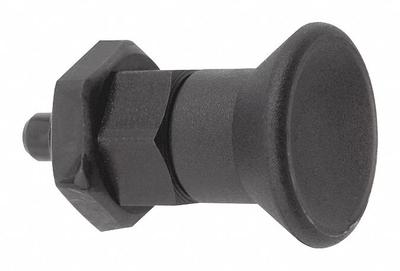 KIPP Indexing Plunger: Nonlocking, Steel, 5/16"-24 Thread - Nonlocking Short-Pin Pull-Knob Indexing Plungers with Jam Nut