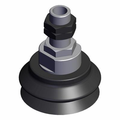 SMC Vacuum Pad: Bellows, M14 x 1, 50 mm Pad Dia, NBR, Black, 50, 65.5 mm Pad Ht - Bellows Type Automotive Industry Vacuum Pad Assemblies
