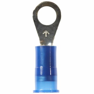 3M Ring Terminal: Blue, Nylon Insulation, #10 Stud Size, 16 AWG to 14 AWG Wire Sizes - Insulated Ring Terminals