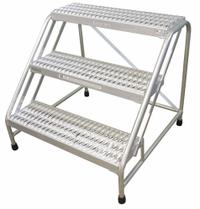COTTERMAN Step Stool: 3 Steps, 1.7 ft Overall Ht, 500 lb Load Cap, Aluminum, 2.5 ft Standing Ht (MPN 4503N3232A3E10C50P1). Key specifications — Brand: COTTERMAN; Color: Gray.