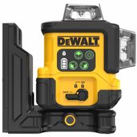 DEWALT Laser: 0 Lines and 0 Dots, Green Beam, 3 Planes, 100 - 200 ft Range w/o detector, Included (MPN DCLE14361GB). Key specifications — attr934757: DEWALT; attr936112: ±1/8" @ 33 feet; attr936114: Pendulum Self-Leveling; attr935981: USB to USB cable.