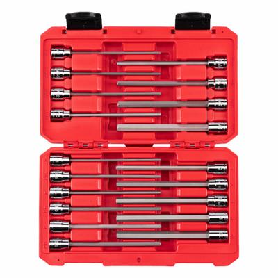 TEKTON Socket Set: 1 - 25 Pieces, 3/8 in Drive Size, 19 Pieces, 10 3/4 in Overall Lg - Ball Hex Bit Socket Sets