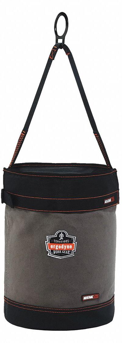 ERGODYNE Bucket Bag: 12 1/2 in W x 17 in H x 12 1/2 in L - Canvas Bucket Bags