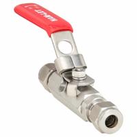 HAM-LET Manual Two-Way Ball Valve: 1/4 in, Stainless Steel, Straight, Compression x Compression (MPN H-700-SS-L-8MM-T-LD). Key specifications — Brand: HAM-LET; Handle: Locking Lever.