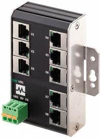 MURRELEKTRONIK Ethernet switch: Unmanaged, Wall, 8 Ports, RJ45, 100 mbps/Ethernet, IP20 (MPN 58903). Key specifications — Port Type: RJ45; Manufacturer Part Number: 58903; Brand: MURRELEKTRONIK; Features: Auto-Negotiation; IP Rating: IP20; Product Type: Ethernet Switch; Mounting Location: Wall; Network Interface: 100 mbps.